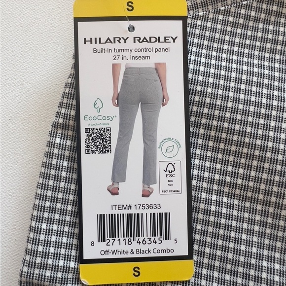 NWT Women's Hilary Radley Pant Small Black White Striped Flat Front Size Small - Picture 7 of 8